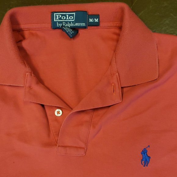 Polo by Ralph Lauren M/M Coral 2-button Polo with Blue Pony (Mens' ) - Picture 6 of 10